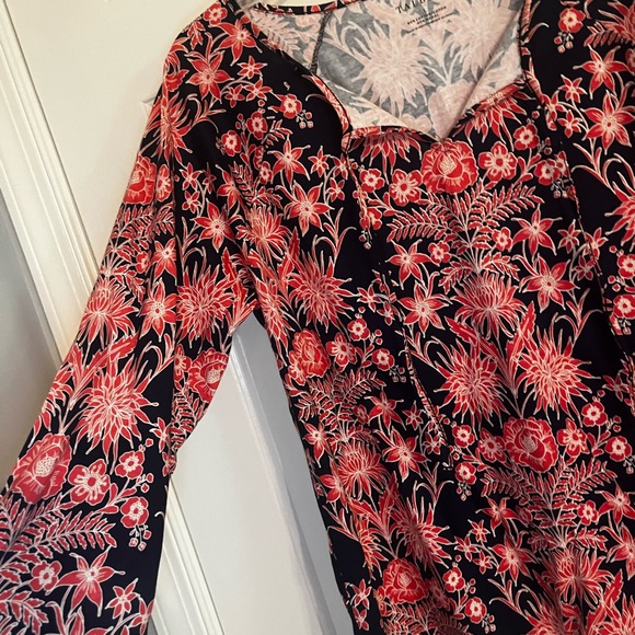 NWT Talbots floral pattern blouse 3/4 sleeve - Picture 4 of 10